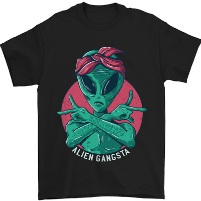 Lustig Alien Gangster UFO 2Pac Rap Musik Herren Maglietta 100% Baumwolle