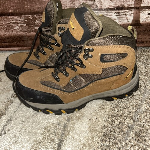 Hi-Tec Skamania Brown/Gold Hiker Sneaker Mens Size 10W Waterproof Suede 7198 - Picture 3 of 8