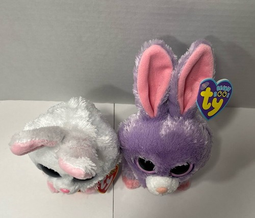 Ty Beanie Boos Lote de 2 Con Etiquetas Domingo y Petunia Conejo de Pascua Conejos - Imagen 2 de 17