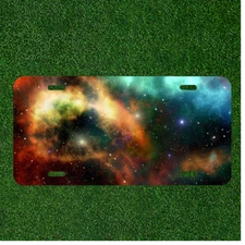 Custom Personalized License Plate Auto Tag With Amazing Colorful Space View