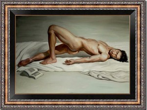 Hand-painted-Original-Oil-Painting-art-Portrait-male-nude-on-canvas-24-034-x36-034