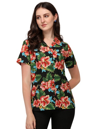 Damen Kurzarm Freizeit Aloha Beach Button Down Hawaiihemd - Bild 1 von 32