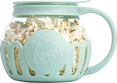 Patented Micro-Pop Microwave Popcorn Popper With Temperature Safe Glass 3in1 Lid