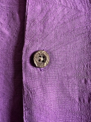 Tommy Bahama Silk Shirt 2XL 50s Rockabilly Retro Loop Collar Exotic Trees Purple - Picture 5 of 19
