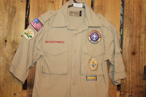 Boy Scouts of America BSA Youth Shirt Small Tan Nylon - Picture 2 of 5