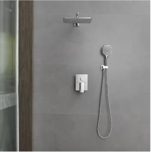 BWE Luxurious 2-Spray Rectangle Shower Head/Shower Faucet/Polished Chrome - Picture 9 of 12