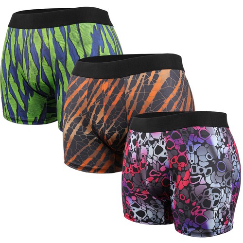 Mens Boxer Briefs Soft Underwear Anti Chafing Sport Trunks Boxers for Men 3 Pack - Picture 15 of 18