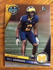 2023 bowman chrome U 1st Will Johnson RC #157 Arizona Cardinals 
