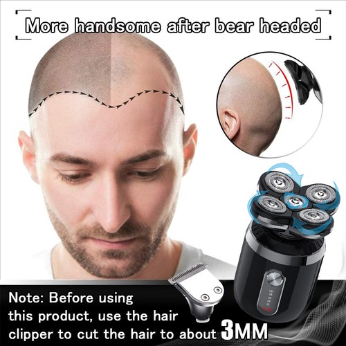 Wet Dry Electric Bald Head Razor For Men 5D Close Shave Shaver Baldhead Clipper - Picture 4 of 12