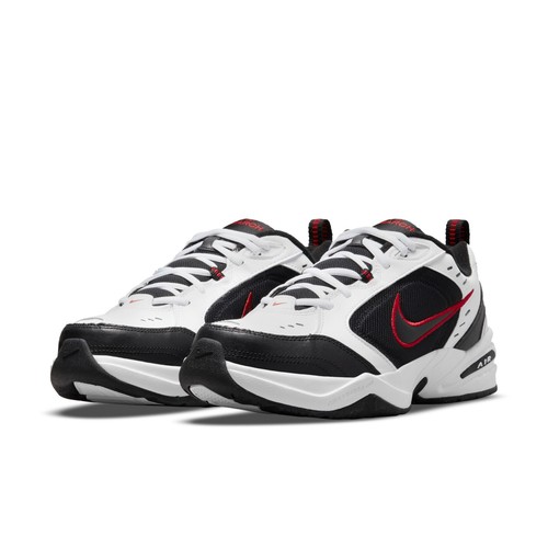Nike AIR MONARCH IV Men White Black Red 101 Walking Shoe Medium & WIDE WIDTH 4E - Picture 1 of 4