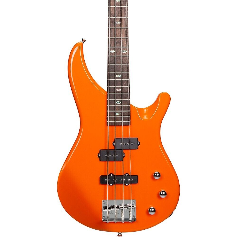 Mitchell MB100 Короткая мензура, цельнокорпусная электрическая бас-гитара, оранжевая