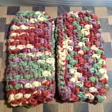 Handmade Crochet Wrist-Arm Warmers Fingerless Gloves Earthtone Multicolor M10-39