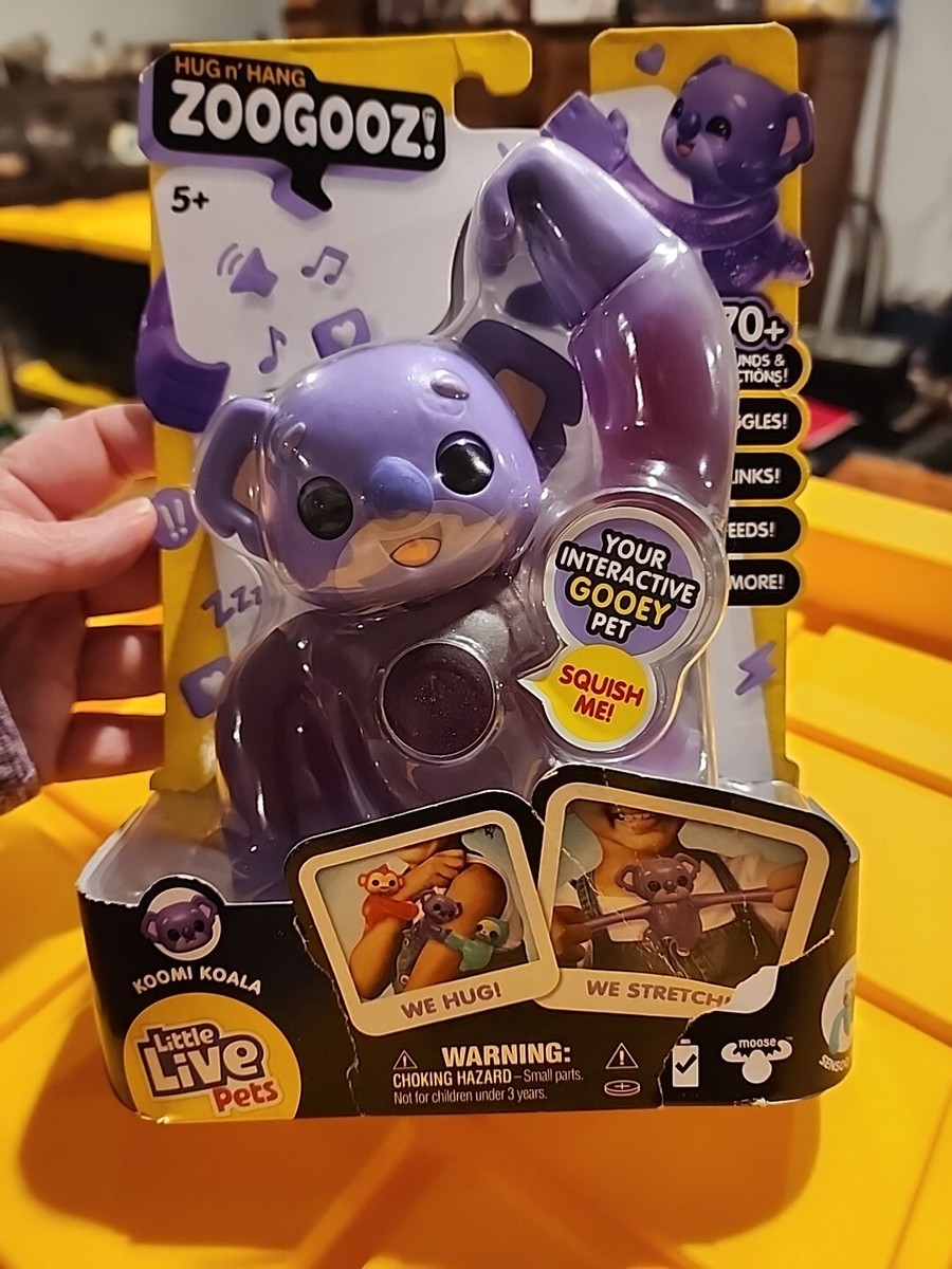 Rare Little Live Pets ZOOGOOZ Hug Hang Koomi KOALA Purple