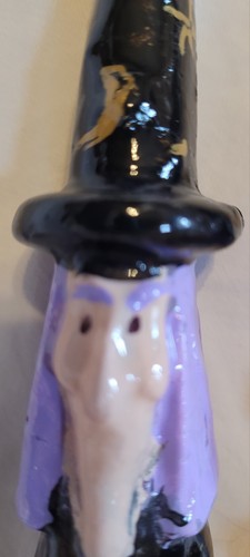 Coppia Candele Halloween Witch & Jack-o'-lantern 10" nere e arancioni affusolate - Foto 8 di 13