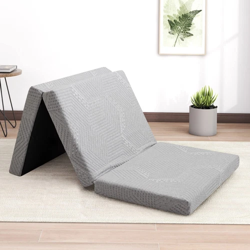 IULULU Folding Mattress, 4-Inch Full Size Tri-Fold Memory Foam Mattress Toppe...