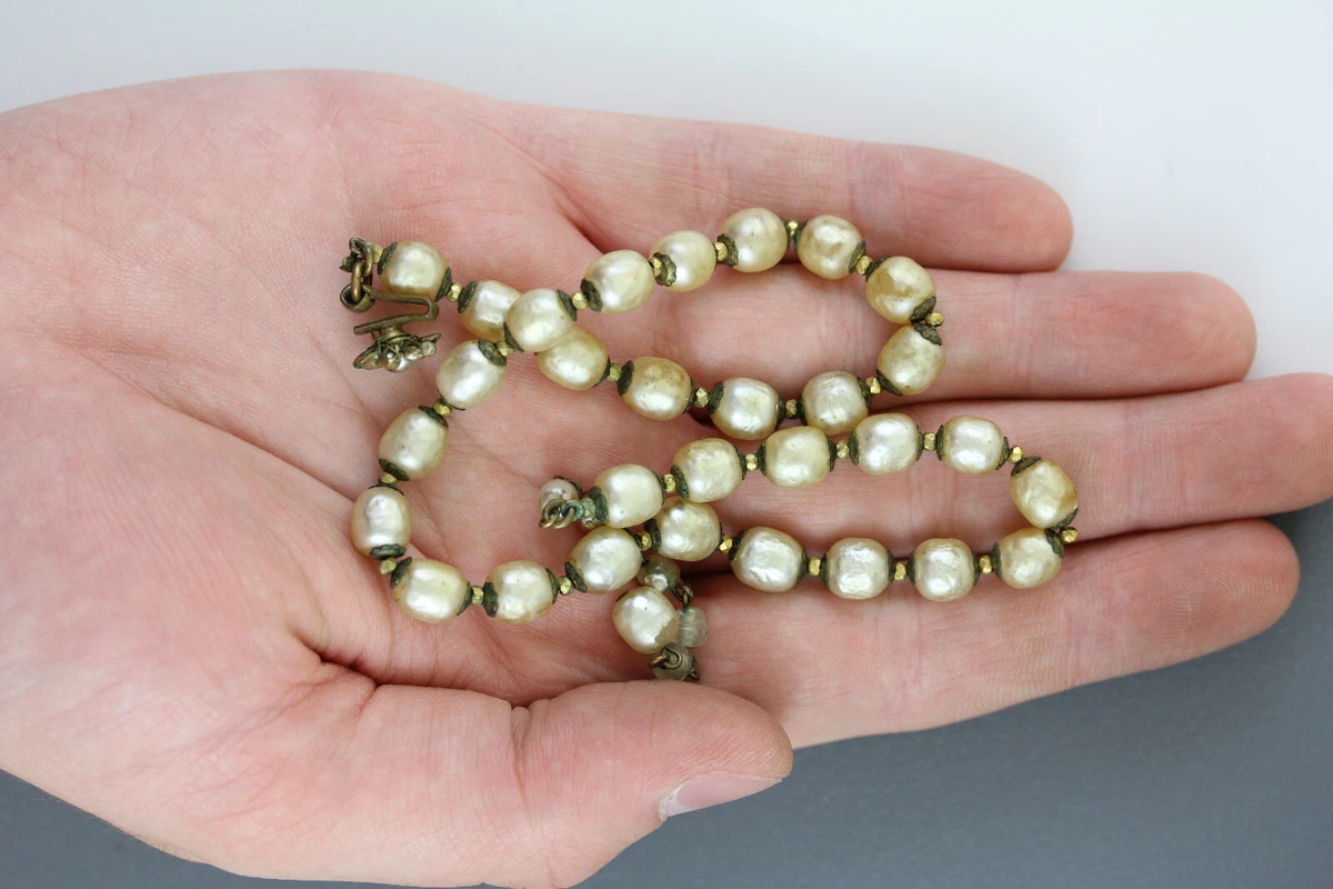 VINTAGE MIRIAM HASKELL BAROQUE PEARL STRAND BEAD NECKLACE 17