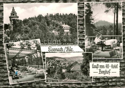 Eisenach Thueringen Hotel Bergfried Blick vom Burschenschaftsdenkmal Wartburgbli - 第 1/2 張圖片