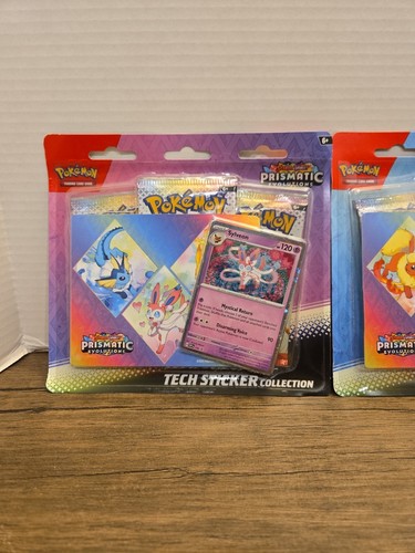 Pokémon Prismatic Evolutions Tech Sticker Collection Sealed - Complete Set of 3 - Picture 4 of 4