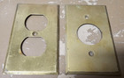 Solid BRASS Single 1.406" Receptacle Wallplate Outlet 1G Cover and brass dbl