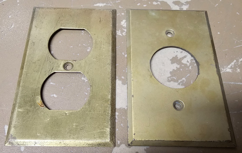 Prise murale simple 1,406" en laiton massif prise 1G couvercle et laiton dbl - Photo 1 sur 5