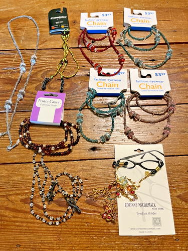 LOT OF 9 ASSORTED BEADED FASHION EYE GLASS / SUNGLASS CHAINS