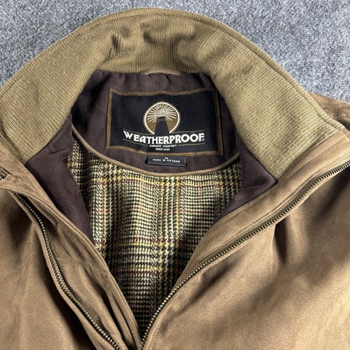 Weatherproof Coat Men's Medium Brown Faux Suede Insulated Heavy Winter Jacket - Picture 2 of 11