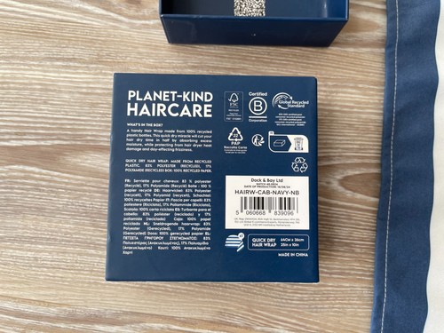 Dock & Bay Hair Wrap schnelltrocknendes blau gestreiftes Handtuch - NEU - Bild 5 von 8