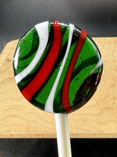 4 Hand Blown Glass Lollipop Ornaments Red Green White Christmas Holiday - Bild 13 von 15