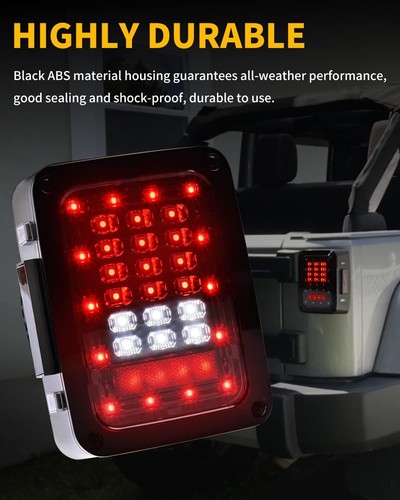 For Jeep Wrangler JK 07-18 Combo 7" Halo LED Headlights Turn Tail Brake Lights - Picture 10 of 21