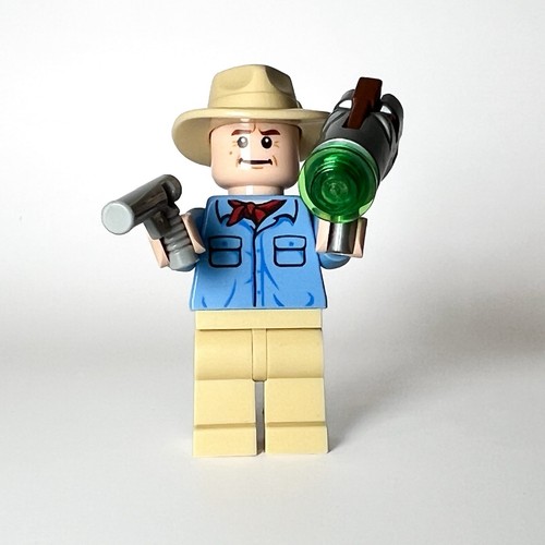 LEGO® Jurassic Park Alan Grant Minifigure + 2 Blasters 75932 75936 jw019 New - Picture 6 of 8