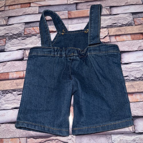 Build A Bear BAB Bibs Overalls Denim Blue Clothes Farm Outfit Jeans BAB - Picture 4 of 7