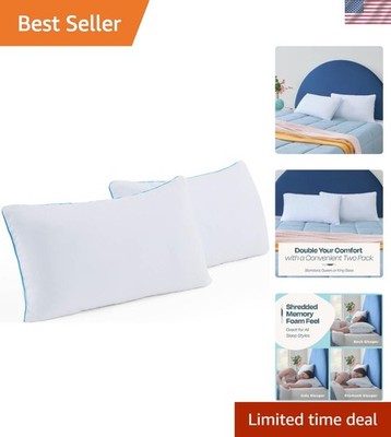 CertiPUR Certified King Size Shredded Gel Pillows   2 Pack for Ultimate Comfort