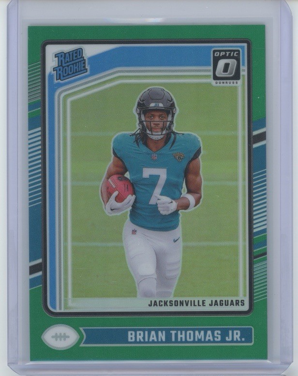 2024 Panini Donruss Optic Rated Rookie Brian Thomas Jr. #214 Green Prizm /5 (RC)