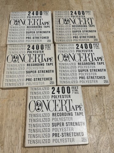Menge 5 gebrauchte Radio Shack Concertape 2400 Fuß Spule zu Spule Tonbänder 7"