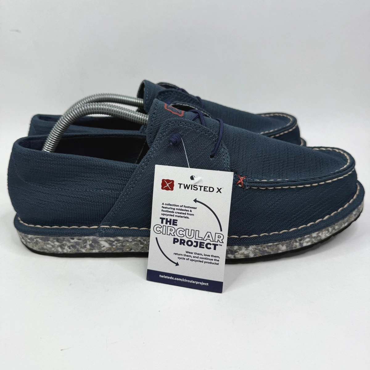 NEW Twisted X Mens 10.5 Circular Project Navy Blue Moc Toe Shoes MRC0003 Twisted X Blue Casual Shoes for Men for sale | eBay main image 2