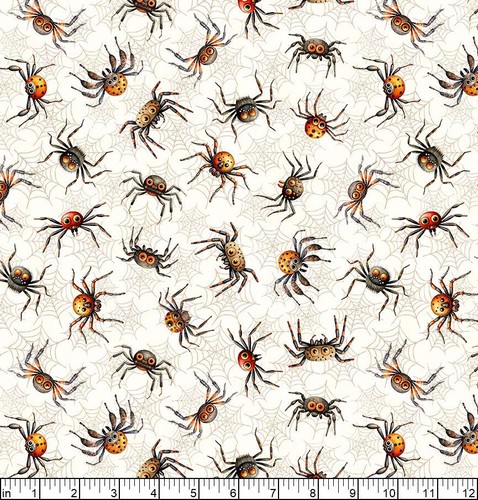Quilting Treasures - Jeepers Creepers - Spiders - Cream, BTY - Picture 2 of 6