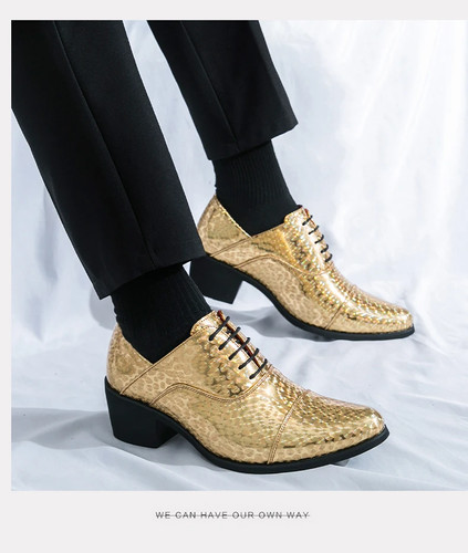  Men's To Increase Business Dress Office Men's Shoes Groom Wedding Shoes - Picture 20 of 27