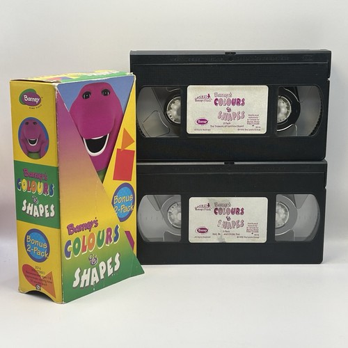 Barney & Friends Colors & Shapes Rainbow Beard VHS 2-Tape Box Set Rare Canada - Picture 2 of 12