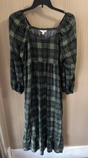 Women’s Plus Size Terra & Sky Green Plaid Dress Size 0X (14W) 