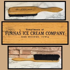 Vintage Antique Advertising Shoe Brush Furnas Ice Cream Company Des Moines Iowa