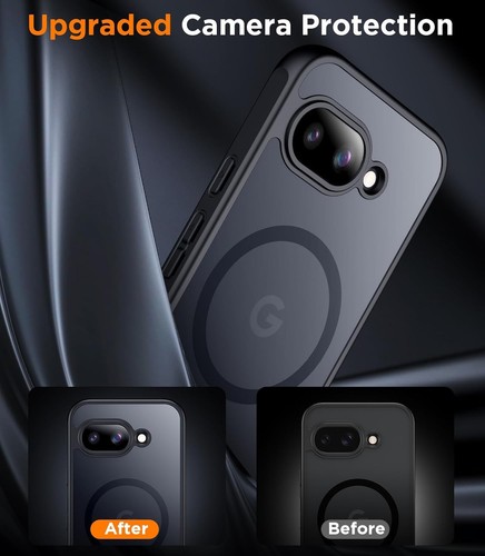 Elegante schwarze Hülle für Google Pixel 9a - Militärischer Sturzschutz & einfacher Zugriff - Bild 7 von 9