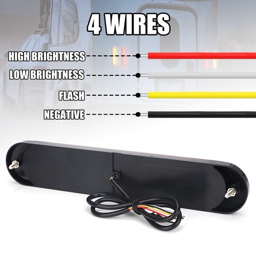 9" Oval Red/Amber 68 LED Truck Trailer Stop Turn Tail Brake Lights DRL Strip ATV - Picture 5 of 18