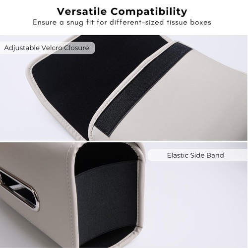 Car Tissue Holder, Premium PU Leather Tissue Box Holder for Car Seat Back, Ex... - Picture 5 of 7