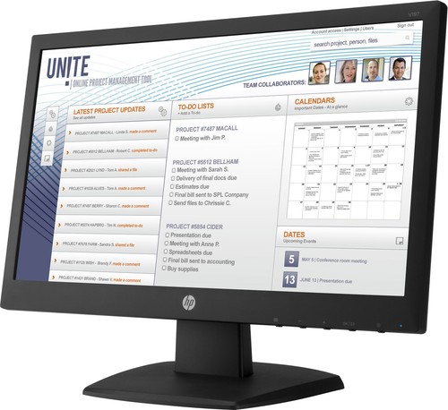 HP V197 computer monitor 18.5" 1366 x 768 pixels WXGA LED Black V5J61AA#ABB - Afbeelding 2 van 3