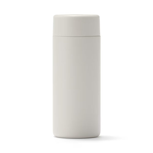 Muji Vacuum Insulated Bottle Flat type 350ml Gray Beige Color From Japan - Picture 1 of 5
