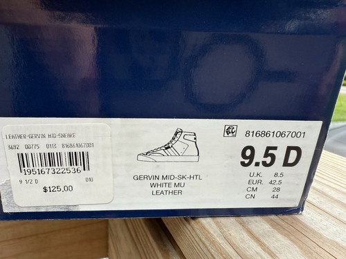 Polo Ralph Lauren Gervin Mid Sneakers 9.5 High Cut Signature White Leather - Picture 5 of 14