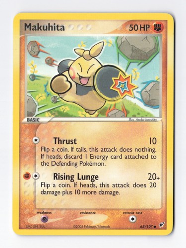 Makuhita 65/107 Regular Common EX Deoxys Series Vintage Pokemon TCG Card LP/NM - Picture 1 of 2