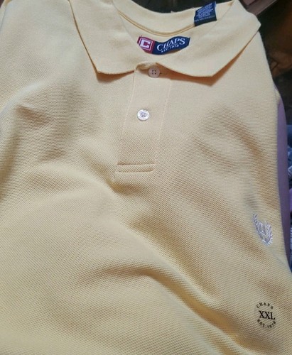 Chaps Ralph Lauren Men's Polo Shirt 10111f Color 701 Pastel Yellow Size XXL Nwt - Picture 3 of 5