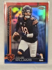 2025 Topps Chrome Red White and Blue Refractor Caleb Williams Chicago Bears #52
