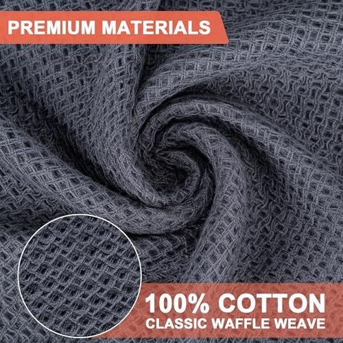 Kitchen Towels,6-Pack Dish Towels 100% Cotton Waffle Weave Ultra Soft - Picture 3 of 7